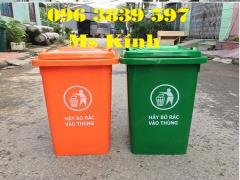 Thùng rác nhựa 60 lít nắp kín có bánh xe giá rẻ - 096 3839 597 Ms Kính