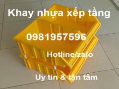 Khay nhựa xếp tầng đựng linh kiện, ốc vít, khay nhựa xếp chồng tầng