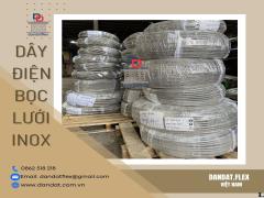 Cáp điện bọc lưới thép,Lưới inox 304 bảo vệ dây điện, Đan lưới inox cho dây điện, khớp nối mềm inox