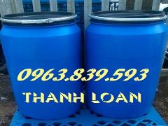 Thùng nhựa đựng nước 220lit màu xanh dương./ 0963.839.593 Ms.Loan