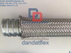 Ống thép mềm luồn dây điện bọc nhựa bọc lưới inox 304, ống ruột gà inox