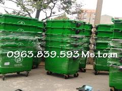 Xe gom rác 660L có 4 bánh xe, thùng rác nhựa 660lit rẻ quận 3 / 0963 839 593 Ms.Loan