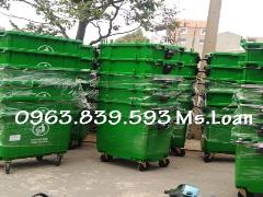 Xe gom rác 660L có 4 bánh xe, thùng rác nhựa 660lit rẻ quận 3 / 0963 839 593 Ms.Loan