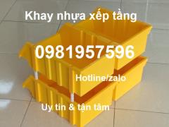 Khay nhựa xếp tầng đựng linh kiện, ốc vít, khay nhựa xếp chồng tầng