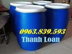 Thùng nhựa đựng nước 220lit màu xanh dương./ 0963.839.593 Ms.Loan