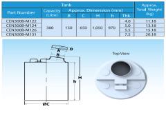 Bồn nhựa PE dung tích 300 Lít thương hiệu TEMA model CEN300B-M122N