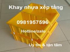 Khay nhựa xếp tầng đựng linh kiện, ốc vít, khay nhựa xếp chồng tầng