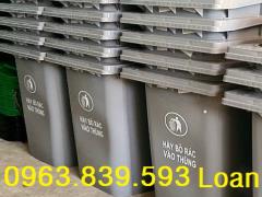 Địa chỉ phân phối thùng rác 120l màu xám rẻ Bình Dương / 0963.839.593 Ms.Loan