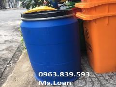 Thùng nhựa đựng nước 220lit màu xanh dương./ 0963.839.593 Ms.Loan