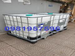Bồn nhựa 1000 lít, tank nhựa IBC 1000l, Bồn nhựa khung sắt cũ mới
