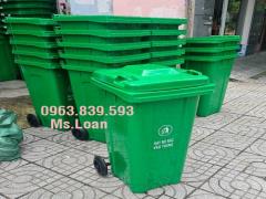 Bán thùng rác công cộng 120lit màu xanh giá tốt tại quận 9 / Gọi 0963.839.593 Ms.Loan